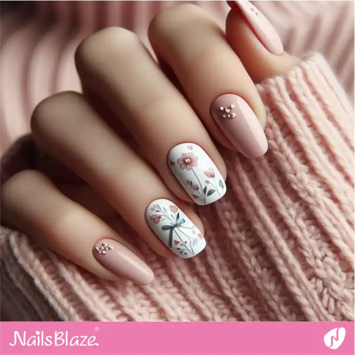 Pink Forest Flowers Nail Design | Love the Forest Nails - NB2851